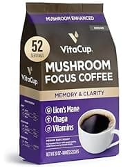 VitaCup Focus Mushroom Coffee Grounds, Medium Dark Roast