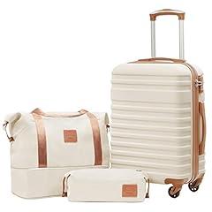 Coolife Unisex Adult Luggage Set, White
