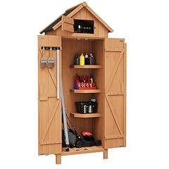 GarveeLife 70" Outdoor Wooden Storage Shed