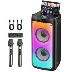 HWWR Karaoke Machine with Wireless Microphones