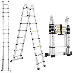 Telescoping Aluminum Ladder 16.5Ft with Stabilizer
