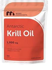 Micro Ingredients Antarctic Krill Oil, 1000mg, 300 Soft-Gels