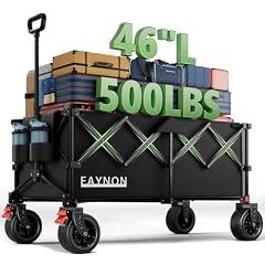 EAYNON 46" Collapsible Utility Wagon, 500LB Capacity