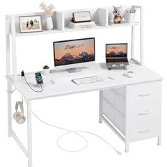 DLisiting White Computer Desk with Hutch