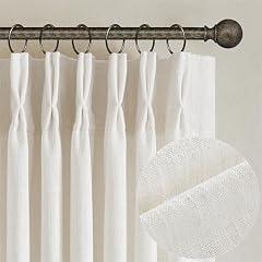 Natural Linen Pinch Pleated Curtains 84"
