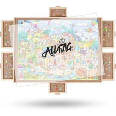 puzzle board with drawers