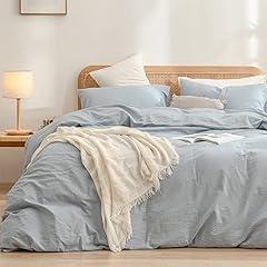 BESTOUCH Washed Cotton Duvet Cover Set Queen