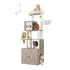 Feandrea Cat Tree and Litter Box Enclosure