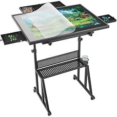 Angelbecke Adjustable Jigsaw Puzzle Table with Trays