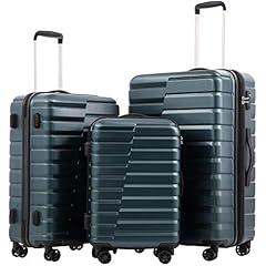 Coolife Expandable Luggage Set Teal Blue