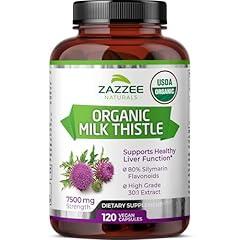 Zazzee Organic Milk Thistle 7500 mg 120 Vegan
