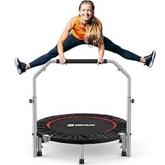 BCAN 40" Foldable Mini Trampoline with Adjustable Handle