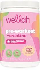 Wellah Pre-Workout with Creatine Powder Rainbow Sherbert
