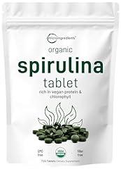 Micro Ingredients Organic Spirulina Supplement 3000MG Tablets