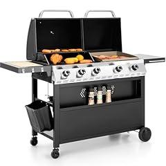 Sophia & William Dual Gas Grill Griddle Combo