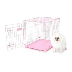 Carlson Pink Metal Single Door Dog Crate, Small