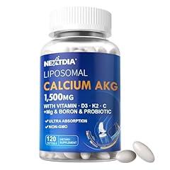 Nextdia Liposomal Calcium AKG Supplement with Vitamin D3 & K2