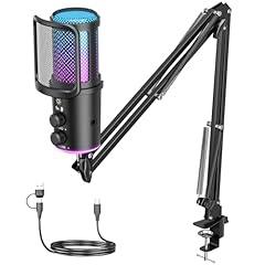 ONIKUMA Gaming USB Microphone with Boom Arm