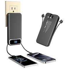Makoval Portable Charger 12000mAh with Built-in Cables