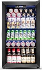 Feelfunn Mini Fridge 3.2 Cu.Ft with Glass Door