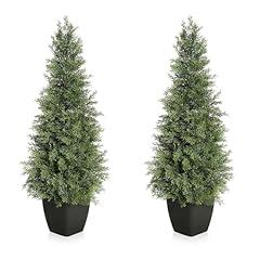 GarveeHome Artificial Cedar Topiary Tree Set