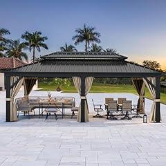 YITAHOME Hard Top Gazebo with Curtains