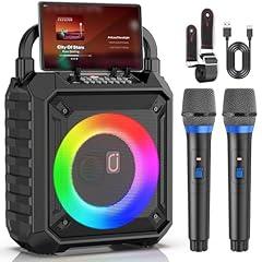 HWWR Bluetooth Karaoke Machine with Microphones