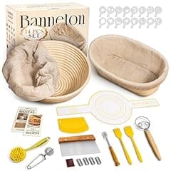 BAVIFY Banneton Bread Proofing Basket Set