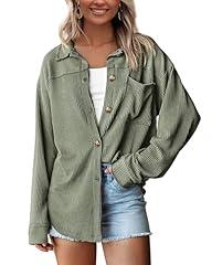 PRETTYGARDEN Women's Spring Oversized Shacket (Sage Green)