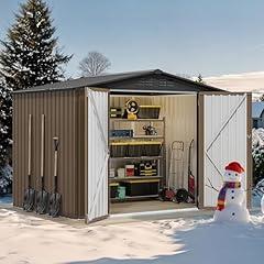 DWVO Outdoor Storage Shed 8x6FT Brown