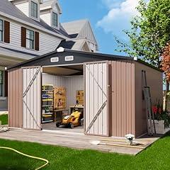 Aoxun 12x10 FT Metal Outdoor Storage Shed