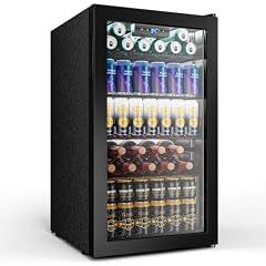 Tehanld Mini Beverage Fridge with Glass Door
