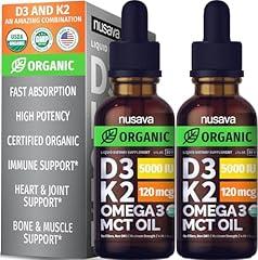 Organic Vitamin D3 K2 Drops with MCT Oil