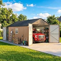 Aoxun 12x20x9.3 FT Outdoor Metal Garage Shed