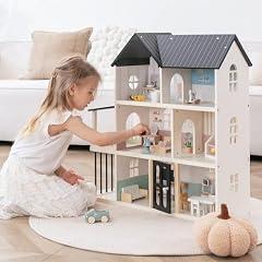 Leeshyah Modern Wooden Dollhouse Playset