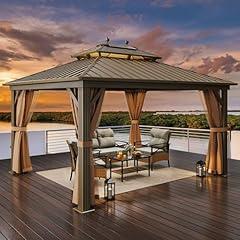 YITAHOME 10x12ft Hardtop Gazebo with Curtains