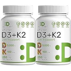 Deal Supplement Vitamin D3 K2 Softgel 250 Count