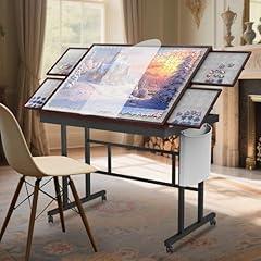 Jigsaw Puzzle Table with Storage Drawers