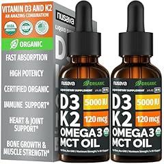 Organic Vitamin D3 K2 Drops with MCT Oil