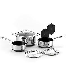 HexClad Hybrid Nonstick Pot Set 6-Piece