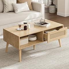 ZttRiee Boho Coffee Table with Storage