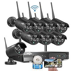 Hiseeu Black 4K Wireless Security Camera System