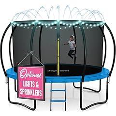JOYBERRI Trampoline with Net, Sprinkler, and LED Lights