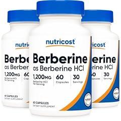 Nutricost Berberine HCl 600mg, 60 Vegetarian Count (Pack of 3)