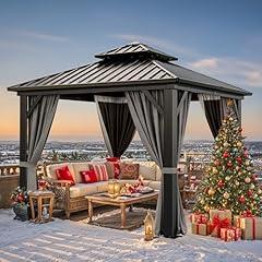 YITAHOME 10x10ft Hardtop Gazebo with Curtains