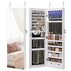 SONGMICS Hanging Jewelry Cabinet with LED Lights