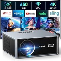SOPYOU Projector 650 ANSI 1080P 4K Support