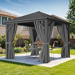DWVO 10x10ft Steel Gazebo with Curtains