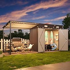 Aoxun Outdoor Storage Shed & Gazebo Combo