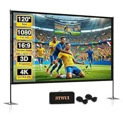 STWUI 120 Inch Portable Projector Screen with Stand